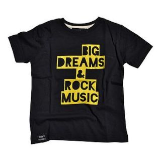 'big dreams and rock music' child's t shirt by cute graffiti childrenswear