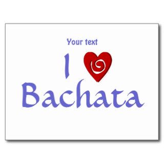 I Love Bachata Heart Latin Dancing Custom Postcards