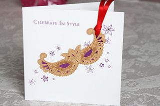 'celebrate in style' wooden birthday card by white mink