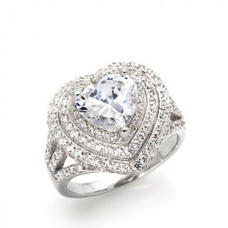 4.38ct Absolute™ Heart Solitaire Pavé Frame Ring
