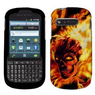 Alcatel OneTouch Premiere Flaming Skull Hard Case Phone Cover Cell Phones & Accessories
