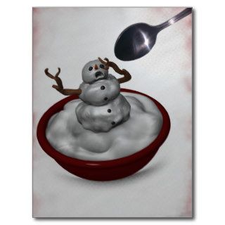 Eating Snowman Postcard