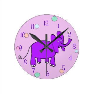 Happy Elephant Clock with Numbers