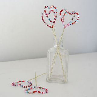 beaded heart decorations by petite honoré