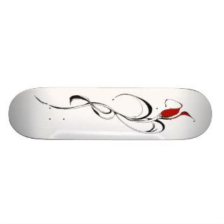 Red Rose Lady Tribal Tattoo Valentines Day Skate Board Decks