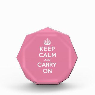 Keep Calm and Carry On Spring Pink Acrylic Award