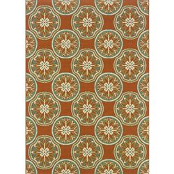 Orange/ Ivory Outdoor Area Rug (7'10 x 10') Style Haven 7x9   10x14 Rugs