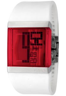 Philippe Starck PH1102  Watches,Mens LCD Digital Red Dial White Polyurethane, Casual Philippe Starck Quartz Watches