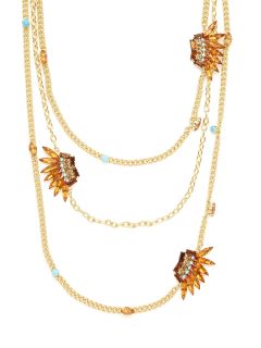 Gold Triple Tier Mohawk Station Necklace by Joanna Laura Constantine
