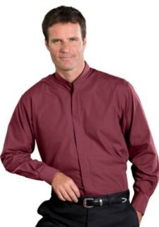 Ed Garments Men's Banded Collar Long Sleeve Shirt, BURGUNDY, XXXXXX Large Tall. 1396 at  Mens Clothing store Dress Shirts