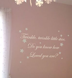 twinkle twinkle wall quote by nutmeg