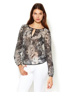 Vagabond Printed Keyhole Blouse by The Addison Story