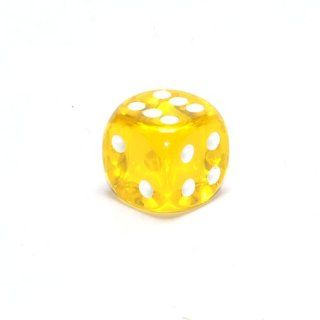 Translucent 16mm d6 Yellow/white Pipped Dice Toys & Games