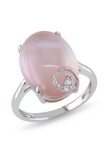Amour U7500585518 5  Jewelry,Womens 10K White Gold Rose Quartz And Diamond Ring, Fine Jewelry Amour Rings Jewelry