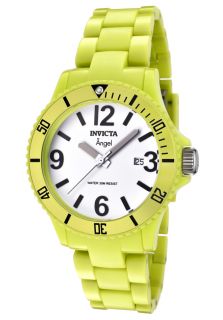 Invicta 1211  Watches,Womens Angel White Dial Lime Green Plastic, Casual Invicta Quartz Watches