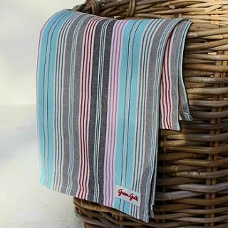 blue stripe tea towel by marquis & dawe