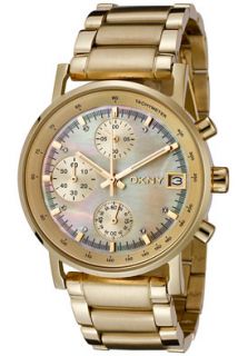DKNY DKNY NY4332  Watches,Womens Chronograph White Crystal White Mother Of Pearl Dial Gold Tone Stainless Steel, Chronograph DKNY Quartz Watches
