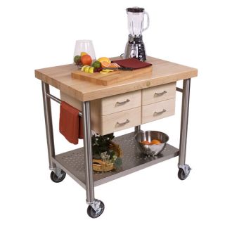 Cucina Americana Veneto Kitchen Cart with Wood Top