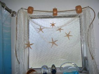 20 X 8 Ft Fishing Net Nautical Window Treatment Floats, Starfish, Rope, Decor   Window Treatment Curtains