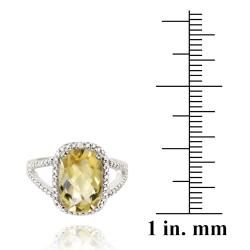 Glitzy Rocks Sterling Silver Citrine and Diamond Ring (5 1/10ct TGW) Glitzy Rocks Gemstone Rings