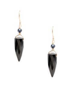 Black Spinel Dagger Drop Earrings by Alanna Bess Jewelry