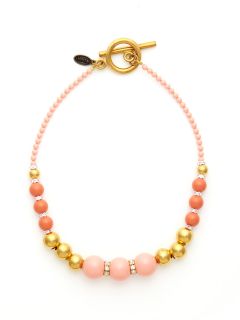 Pink Swarovski glass & Crystal Bead Necklace by Tova