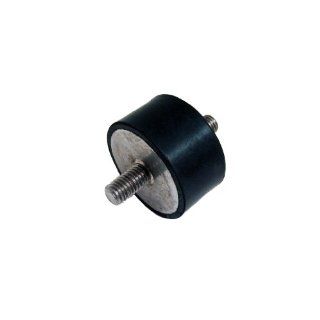 JW Winco 451.1 25 19 5/16 55 Series GN 451.1 Rubber Cylindrical Vibration Isolation Mount with 2 Threaded Studs, Inch Size, 1" Diameter, 0.75" Height, 5/16 18 Thread Vibration Damping Mounts