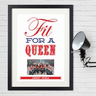 personalised british 'fit for a queen' print by rosie may creative