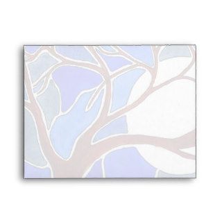 Tree and Moon on Canvas   Blue Envelopes