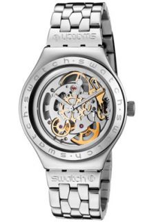 Swatch YAS100G  Watches,Mens Irony Automatic See Through Skeleton Dial Stainless Steel, Casual Swatch Automatic Watches