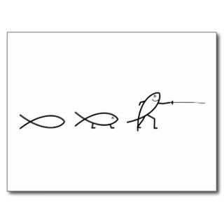 Fencing Fencer Ichthys Sign of the Fish Post Cards