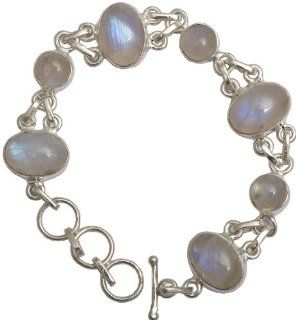 Rainbow Moonstone Bracelet   Sterling Silver Jewelry