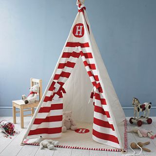 striped initial play teepee by love lime