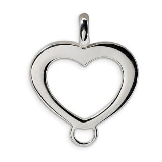 Amore La Vita™ Heart Shaped Charm Holder Pendant in Sterling Silver