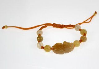 Jade Bracelets   Luck frag w/ golden thread Strand Bracelets Jewelry