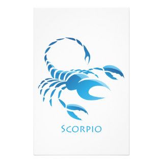 Zodiacs Glossy Scorpio with text Customized Stationery