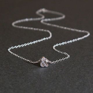 tiny silver ampersand charm necklace by maria allen boutique