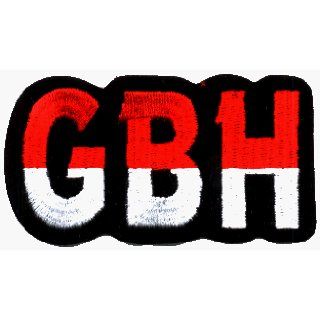 Charged GBH Red and White Logo Embroidered Iron On or Sew On Patch Clothing