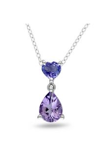 Amour U7500587239  Jewelry,Womens Sterling Silver, Amethyst And Tanzanite Pendant Necklace, Fine Jewelry Amour Necklaces Jewelry
