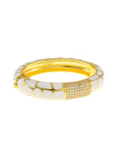 Safari Trend Thin Gold & Enamel Bangle Bracelet by CZ by Kenneth Jay Lane