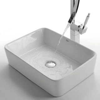 Ceramic Rectangular Vessel Bathroom Sink