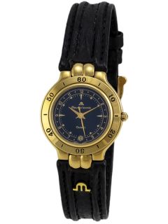 Maurice Lacroix Gold & Black Leather Round Watch, 25mm by Maurice Lacroix