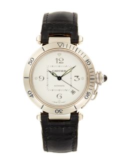 Cartier Pasha White Gold & Leather Watch, 38mm by Cartier