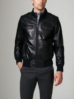 Zip Front Leather Jacket by Gold Rivet
