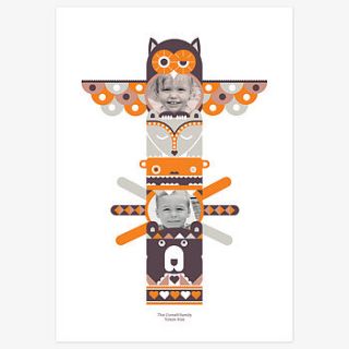 family totem pole personalised photo print by free your photos