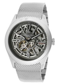 Kenneth Cole KC9021  Watches,Mens See Thru Silver Skeletonized Dial Semi Mesh Stainless Steel, Casual Kenneth Cole Automatic Watches