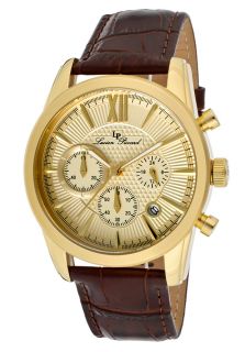 Lucien Piccard 12356 YG 010  Watches,Mens Mulhacen Chronograph Gold Dial Brown Genuine Leather, Chronograph Lucien Piccard Quartz Watches