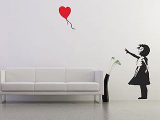 banksy balloon girl wall stickers by the binary box
