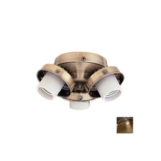 Nicor Lighting 3 Light Antique Brass Ceiling Fan Light Kit