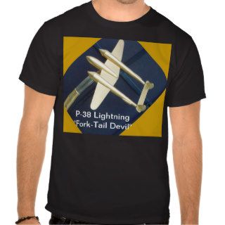 WWII P 38 Lockheed Lightning Plane Apparel Tee Shirt